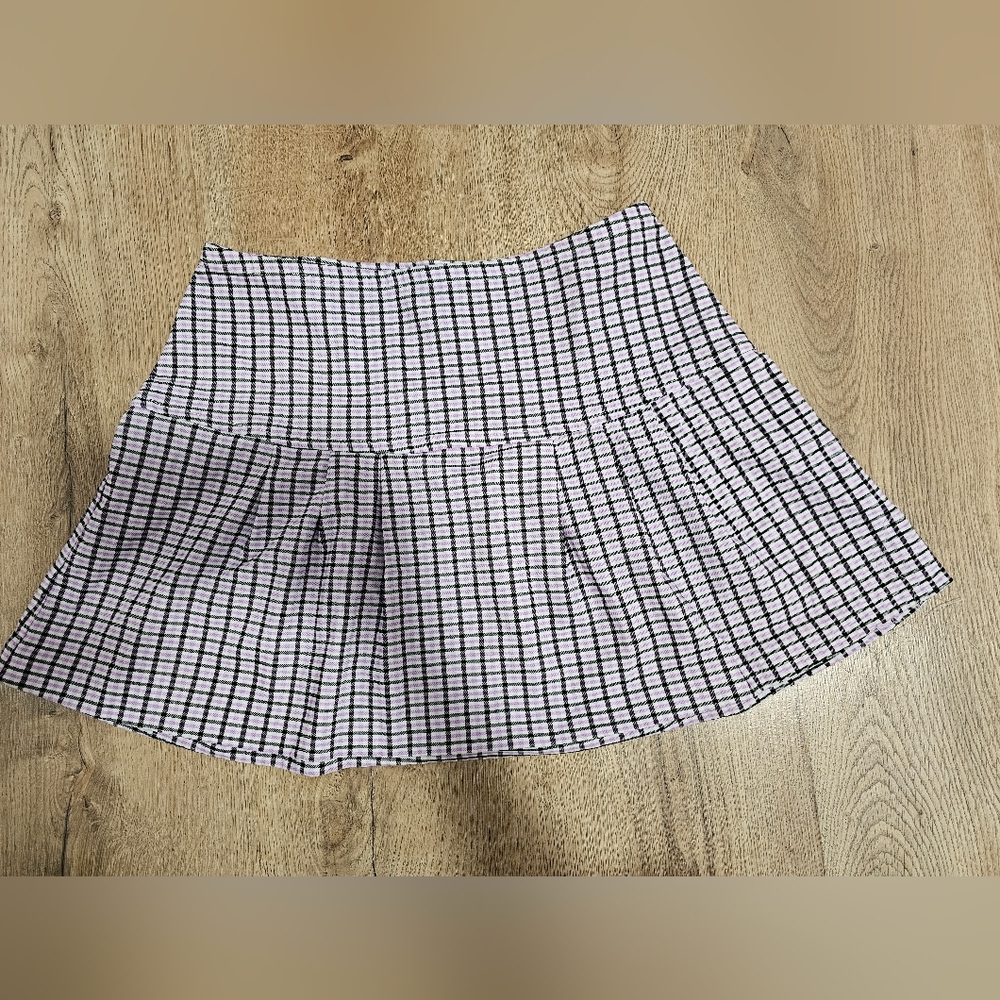 V&X BlPlaid A-Line Skirt